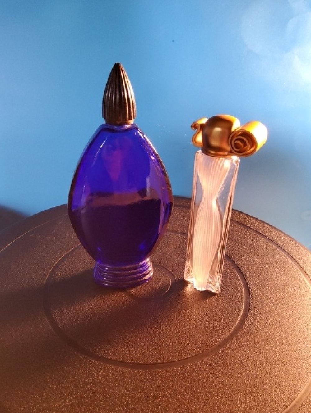 Glass empty Perfume Bottles Two.